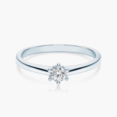 Pierścionek zaręczynowy SAVICKI: białe złoto, diament